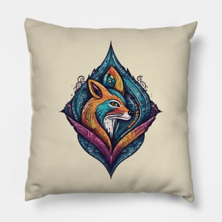 bohemian and poetic fox Pillow