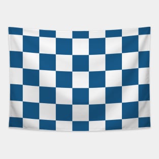 Blue-and-white-checkered Tapestry