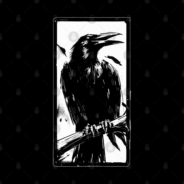 Black raven tarot card by TomFrontierArt