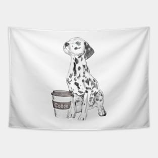 Dalmatian With Coffee Cup Tapestry