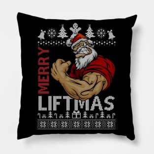 Merry Liftmas Ugly Christmas Gym Workout Gift Mens 2 Pillow