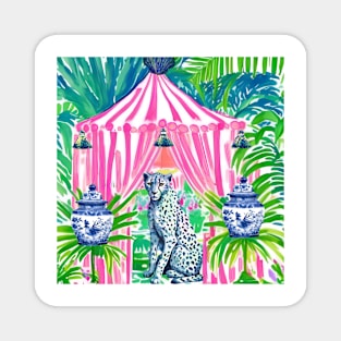 Cheetah in pink cabana Magnet