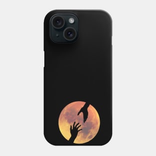 Full Moon with Helping Hands Silhouette Phone Case