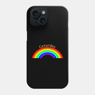 Rainbow Gold Caturday Phone Case