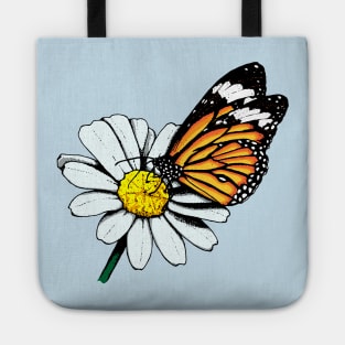 Monarch Butterfly on Daisy Tote