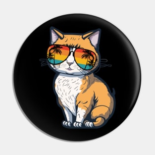 Cool Feline in Shades: Whiskered Purrfection for Cat Miaw Lovers Pin