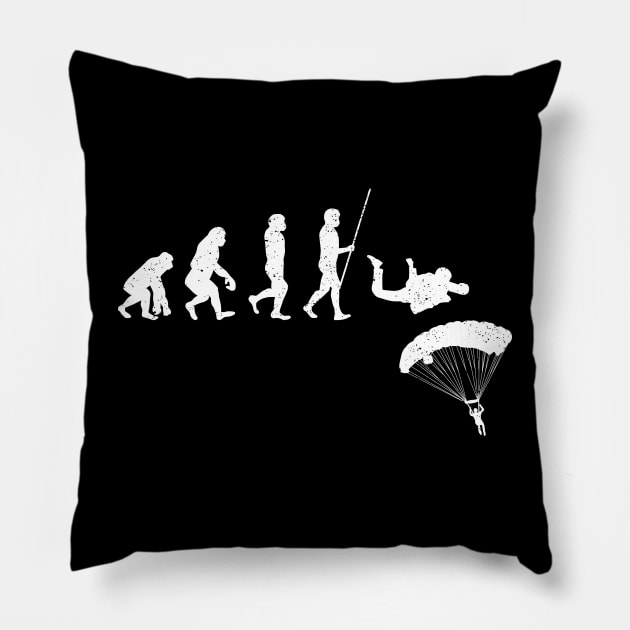 Skydiving Evolution Skydiver Parachuting Pillow by ChrifBouglas