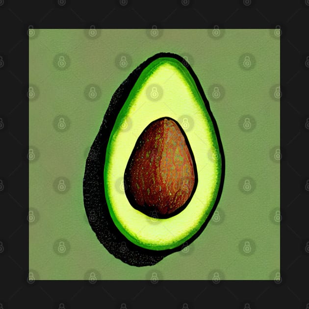 Green Avocado Vegetarian Illustration Pattern by SubtleSplit