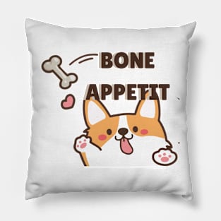 Animal Pun Bone Appetit Pillow