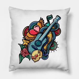 Doodle music illustration Pillow