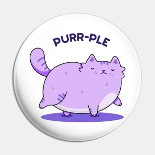 Purrrple Cute Chubby Purple Kitty Cat Pun Pin