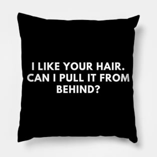 I Like Your Hair Can I Pull It From Behind? Pillow