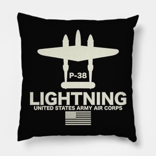 P-38 Lightning (Small logo) Pillow