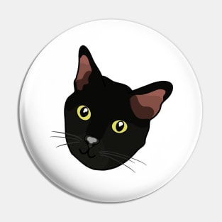 Black Cat Portrait Pin