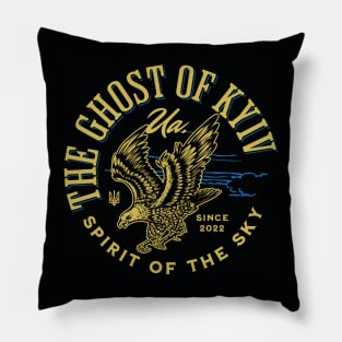 Ghost of Kyiv, Ukraine Flag Pillow