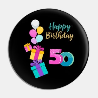 Happy 50th Birthday Pin