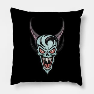 Blue demon red eyes Pillow