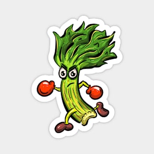 The Running Celery Cartoon Magnet