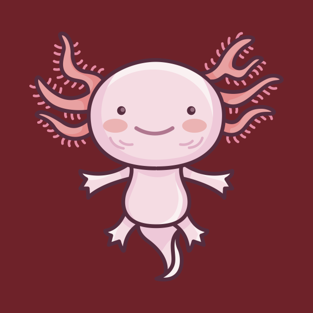 Disover Cute Baby Axolotl Cartoon - Baby Axolotl - T-Shirt