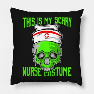 This Is My Scary Nurse Costume Skeleton Skull Halloween graphic Pillow