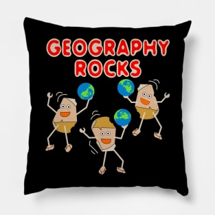 Three Geography Rocks Pillow