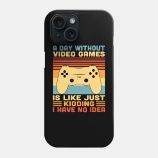 A Day Without Video Games Retro Vintage Funny Video Gamer Phone Case