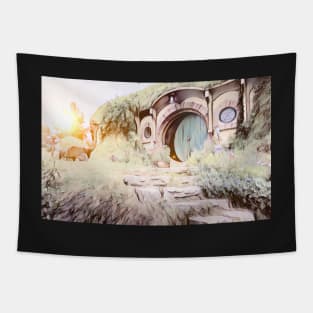 Sunrise over Bag End - Watercolour Tapestry