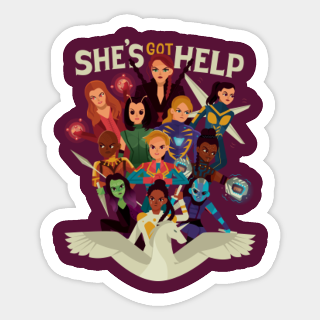 She's Got Help - Feminism - Sticker