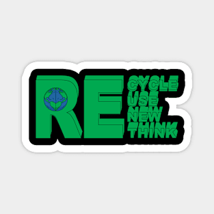 Recycle Reuse Renew Rethink Crisis Environmental Activism Magnet