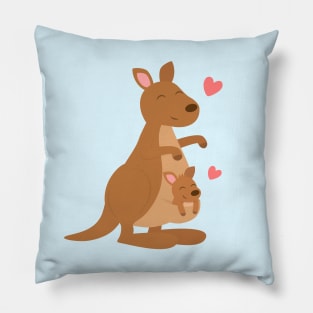 Cute Mom Kangaroo And Joey Pillow