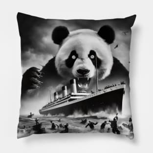 "Pandadoom" : Oceanic Havoc - Pandemonium Strikes at Sea Pillow