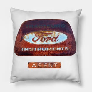 Rusty Enamel French Sign. Pillow