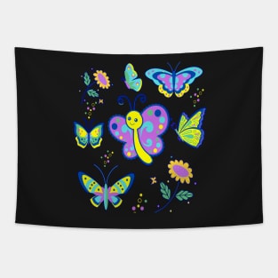 PURPLE BUTTERFLY PATTERNS DUVET COVER PHONE CASES STICKERS AND MORE | KIDS GIRLY DECOR IDEAS Tapestry
