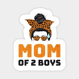 MOM OF 2 BOYS - Leopard Bandana Mom Graphic Magnet