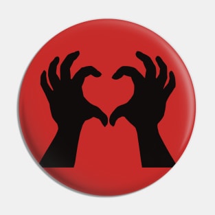 Hands making the sign of love, a heart Pin