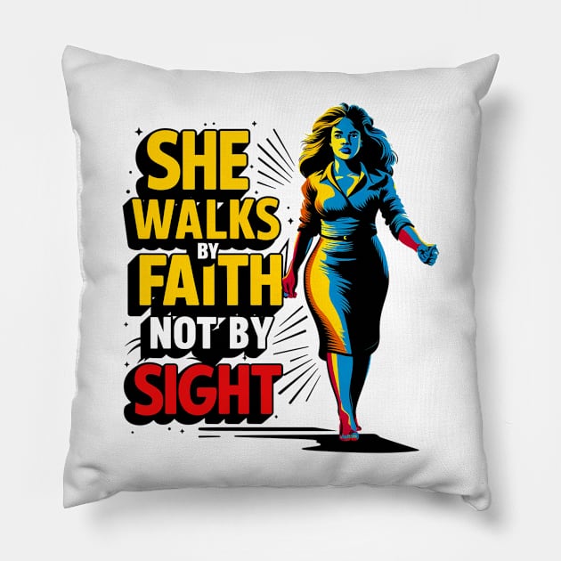 She walks by faith Pillow by HopeSpark