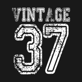Vintage 37 2037 1937 T-shirt Birthday Gift Age Year Old Boy Girl Cute Funny Man Woman Jersey Style T-Shirt