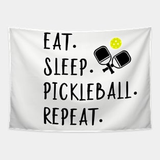 Eat Sleep Pickleball Repeat Funny Pickleball Player Tapestry