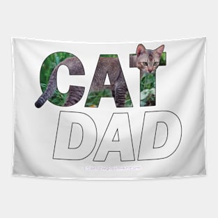 CAT DAD - brown cat oil painting word art Tapestry