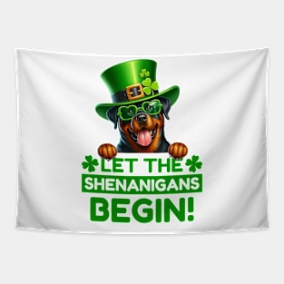 Let the Shenanigans Begin Rottweiler Tapestry