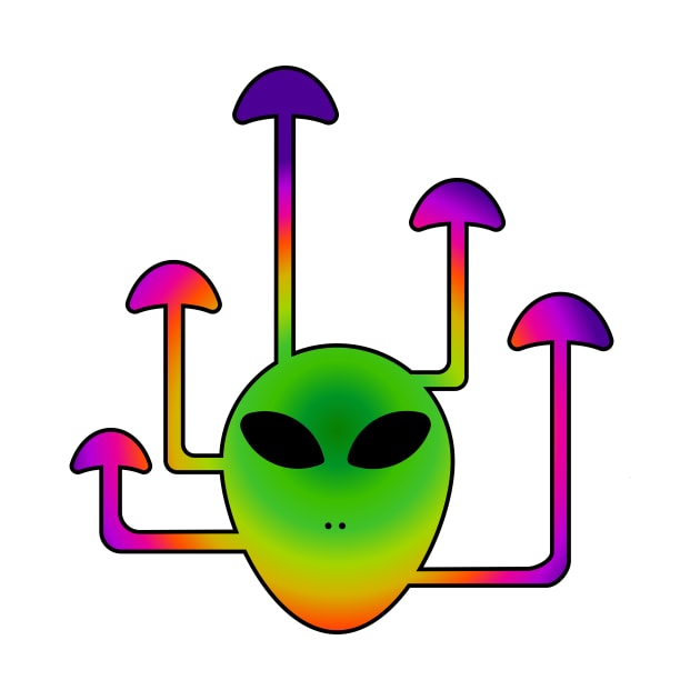 Trippy alien mushroom head by QuickSilverfish