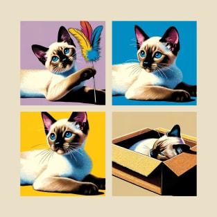 Siamese Cat Pop Art - Cute Kitties T-Shirt