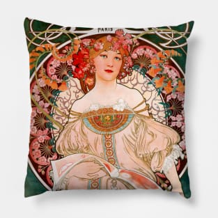 Art Nouveau Vintage Poster Pillow