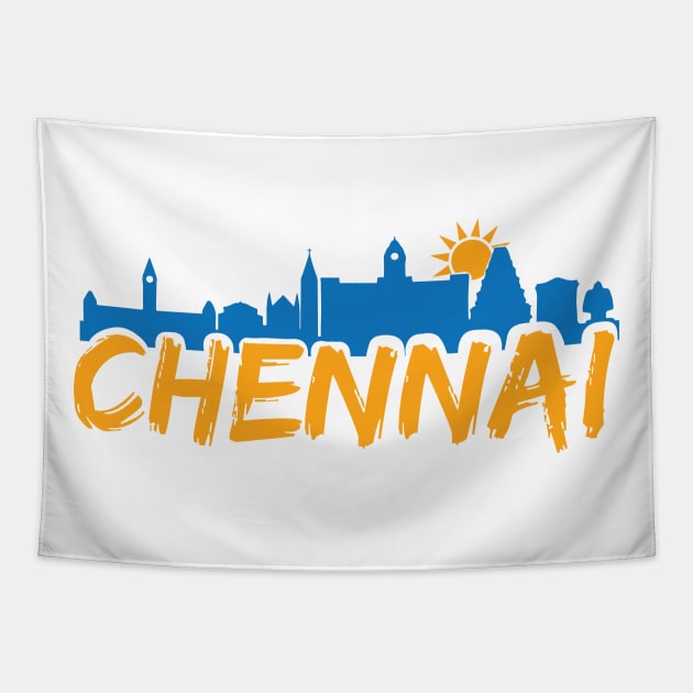I love Madras Chennai Tamil Language Quote Tapestry by alltheprints
