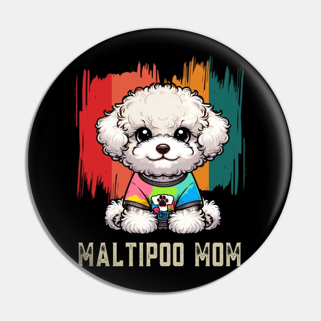 Maltipoo Mom Retro Dog Maltipoo Pin by JessArty