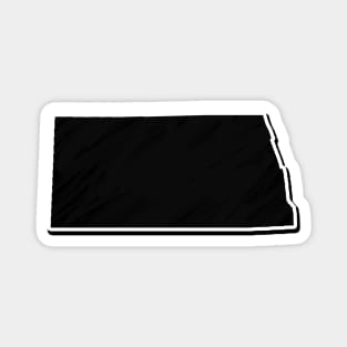 Black North Dakota Outline Magnet