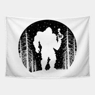 Bigfoot Alien Silhouette Tapestry