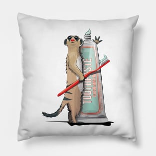 Meerkat Cleaning Teeth Pillow