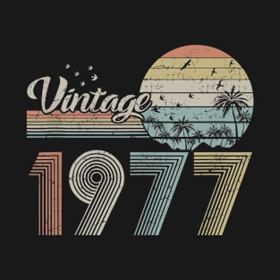 Vintage 1977 Design 43 Years Old 43rd birthday for Men Women T-Shirt