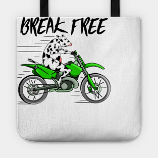 Cow on a motorbike Tote